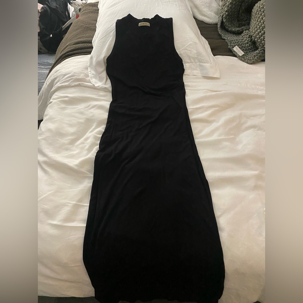 Long cotton stretch dress with slit. Size XS.